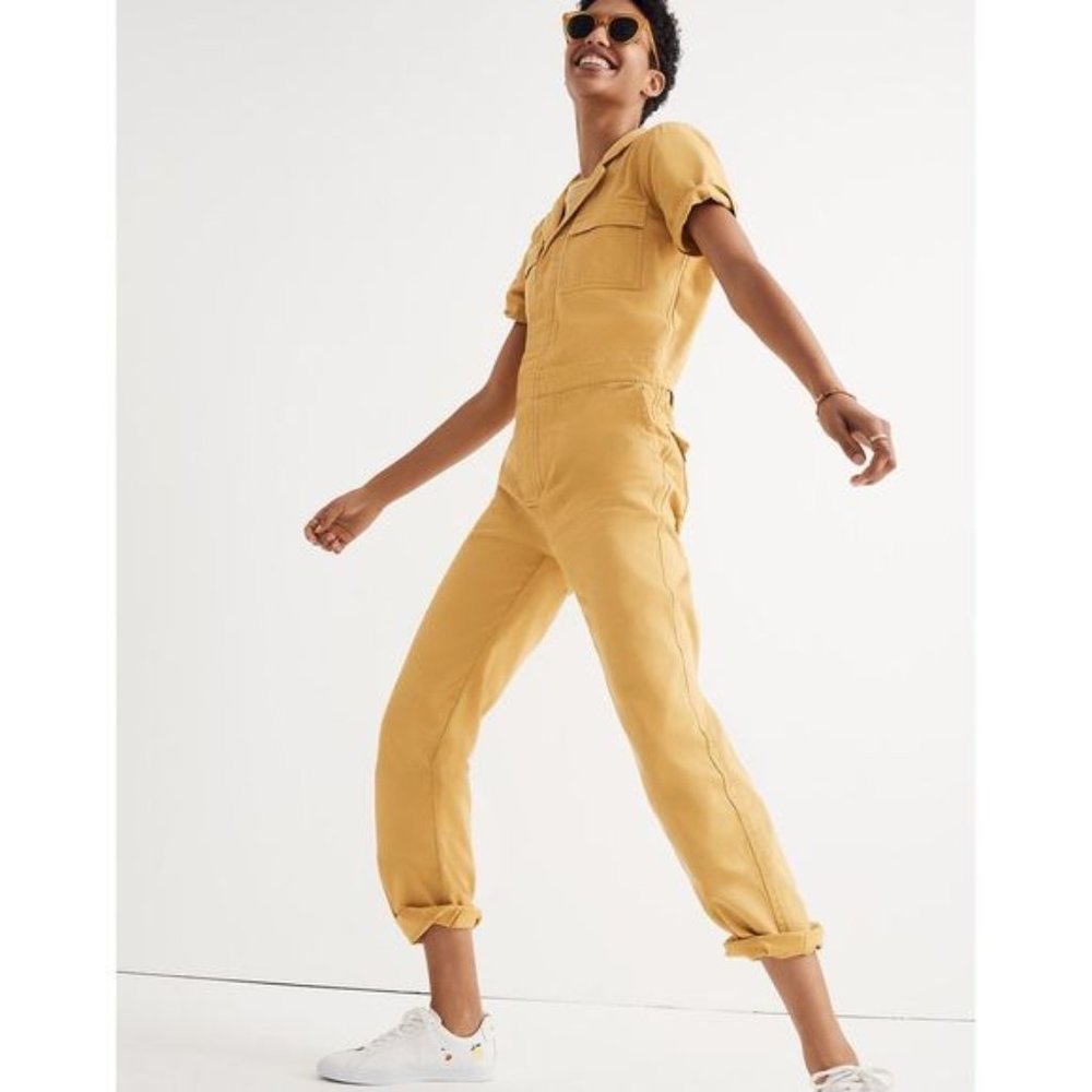 Madewell Short Sleeve Yellow Coveralls Size Small